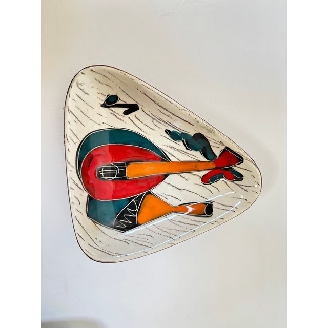 Set of Four Italian Leather-Backed Ceramic Dishes Florence, Circa 1950 For Sale - Image 17 of 18