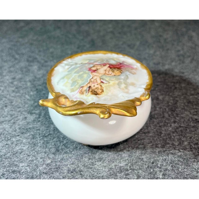 Limoges, France Antique Porcelain Pill/Trinket Box For Sale - Image 4 of 9