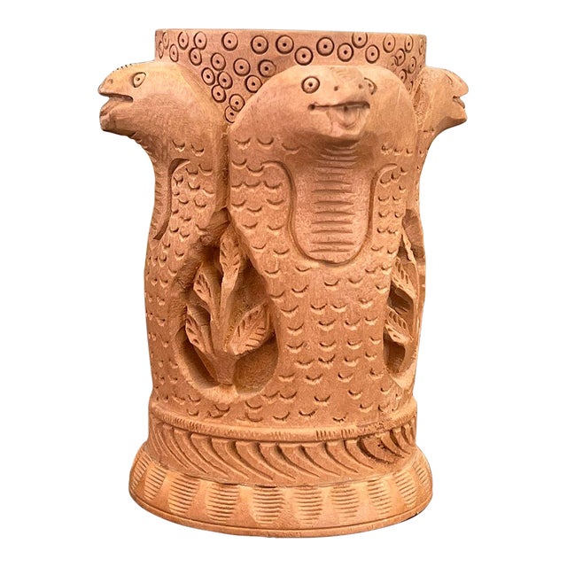 Vintage Hand Carved Table/Desk Organizer, India Import For Sale