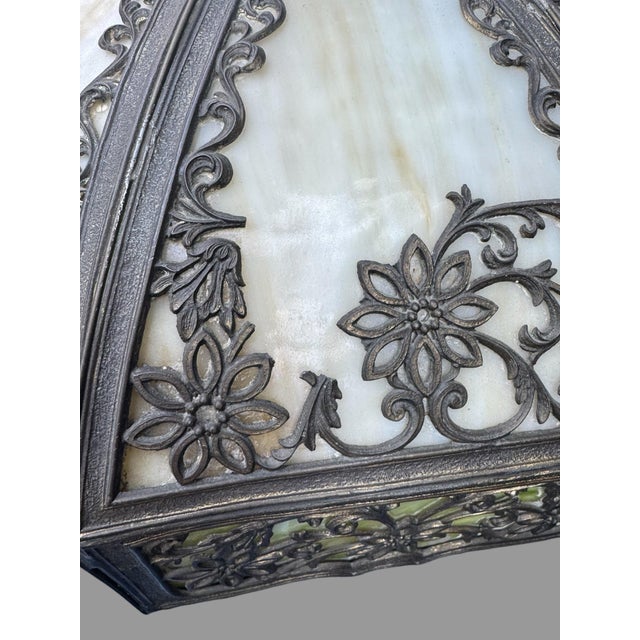 Glass Early 20th Century Slag Glass Hanging Lamp Shade For Sale - Image 7 of 10