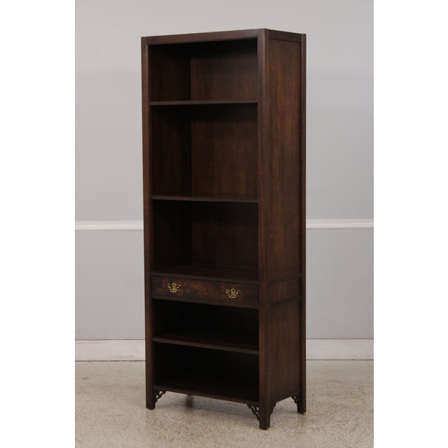 Pair Knob Creek Walnut Mahogany Open Bookcase For Sale - Image 4 of 16