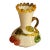Antique Stevens & Williams Uranium Custard Glass Vase Applied Fruit Cherries 5" C. 1880 For Sale