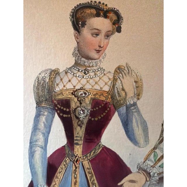 Henri II & Catherine De Medici French Court Costume, 1847, Lithograph For Sale - Image 3 of 10