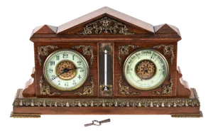 Antique Desk Clock and Barometer Set, 1900