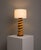 American Mid-Century Modern, Large Table Lamp, Orange Ceramic, Walnut, USA, 1960s A large brutalist style table lamp...