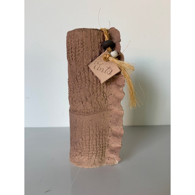 Ceramic Vintage Tinta Organic Rustic Textured Handmade Studio Pottery Vase For Sale - Image 7 of 12