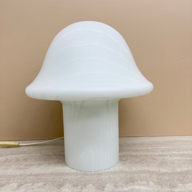 Glass Zebra Glass Mushroom Table Lamp from Peill & Putzler, 1970s For Sale - Image 7 of 14