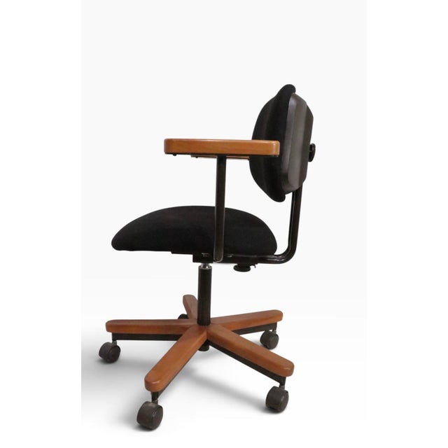 Mid-Century Modern Vintage Adjustable Swivel Desk Chair Stool by Hon C. 1970's For Sale - Image 3 of 17