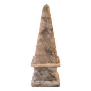 Italian Alabaster Marble Obelisk, Circa Early 20th Century For Sale