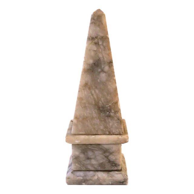 Italian Alabaster Marble Obelisk, Circa Early 20th Century For Sale