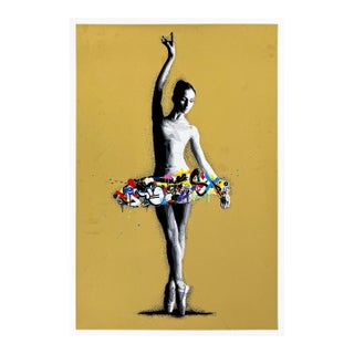 Martin Whatson, Passe (Gold), Rare and Unique Unreleased Test Print, Framed, Street Art, 2019 For Sale