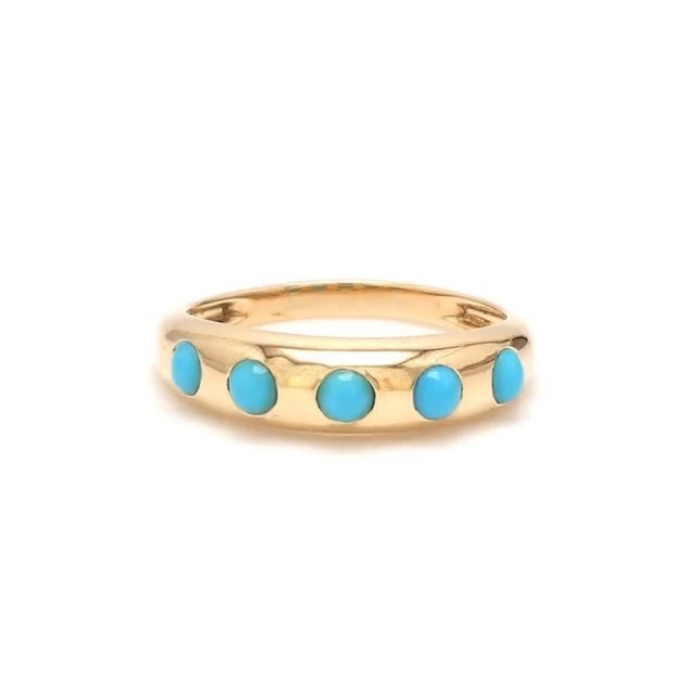 Natural 0.61 cts turquoise ring in 14k gold For Sale - Image 11 of 18