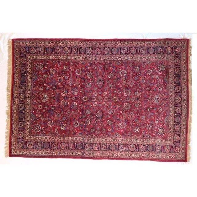 Maroon 1960's Persian Khorassan Rug, 10'2" X 15'1" For Sale - Image 8 of 8