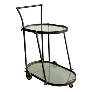 1960s Patinated Iron Bar Cart For Sale