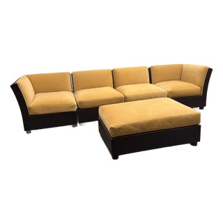 Orlando Diaz-Azcuy for McGuire Cambay Sectional + Ottoman For Sale