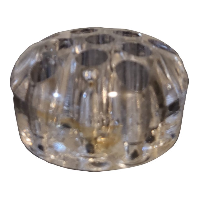 Vintage Clear Glass Flower Frog For Sale