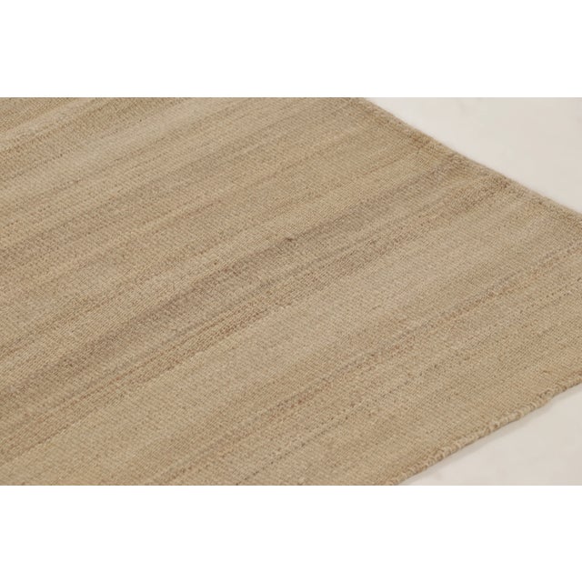 Rug & Kilim's Textural Beige Rez Kilim Flatweave With Linear Design For Sale - Image 10 of 11