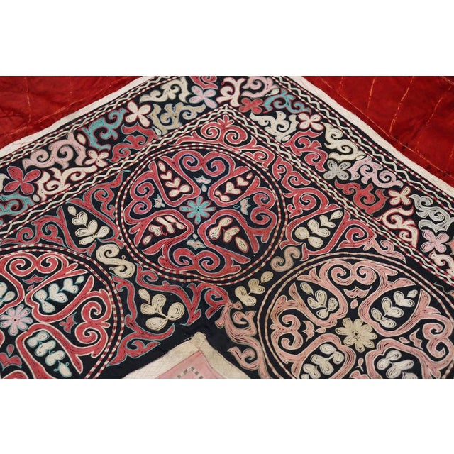 Vintage Kazakh Hand Embroidered Wall Hanging, 1950s For Sale - Image 14 of 17