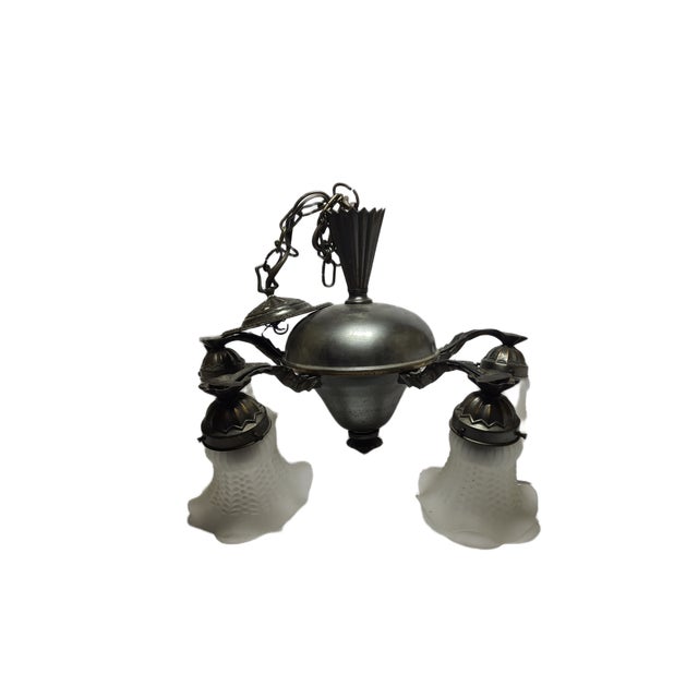 Vintage Art Nouveau Chandelier, Poland, 1970s, in Very Good conditions. Designed 1970 to 1979 European Plug (up to...