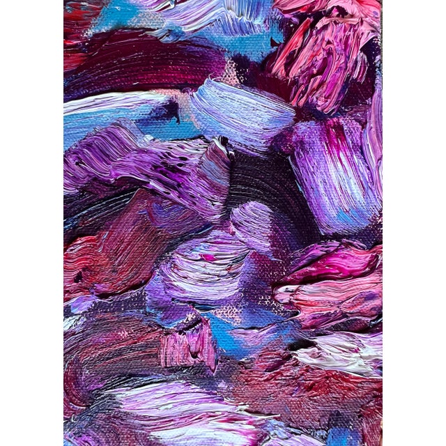 2020s "Just Thinking" Original Colorful Abstract Expressionist Contemporary Oil Painting by Monica Shulman For Sale - Image 5 of 6