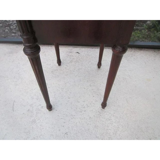 Vintage Wood Side Table in Solid Dark Tone 2 Drawer by John Stuart Co