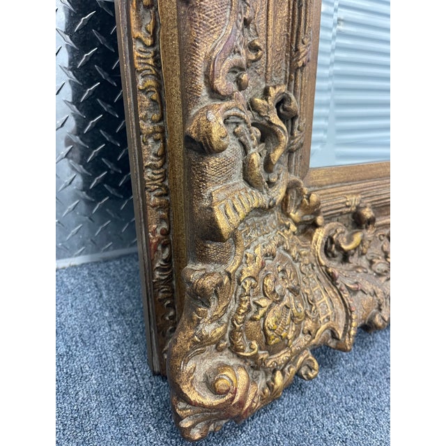 Wood Vintage John-Richard Ornate Giltwood Baroque Style Wall Mirror For Sale - Image 7 of 11