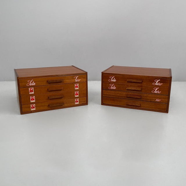 Mid-Century Modern Italian Sewing Chests in Wood from Seta Faro, 1960s, Set of 2 For Sale - Image 14 of 14