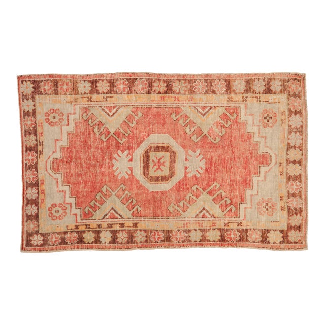 Vintage Distressed Oushak Rug - 2'8" x 4'3" For Sale