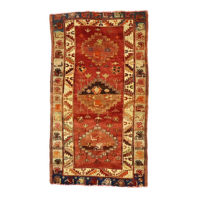 Late 20th Century Vintage Turkish Oushak Rug - 03'07 X 06'04 For Sale