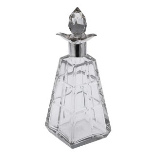 Antique English Silver and Cut Glass Decanter by Asprey, 1911 For Sale