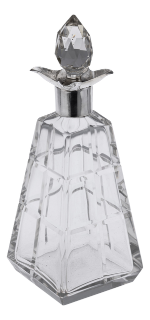 Antique English Silver and Cut Glass Decanter by Asprey, 1911