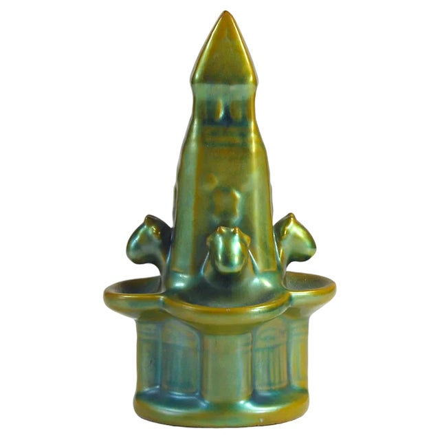 Vintage Eosin Glaze Obelisk Figurine from Zsolnay, 1970s For Sale