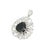 Art Deco Bochic Floral Design Black Onyx Pear Cut Pendant With Zirconia in 925 Silver For Sale - Image 3 of 11