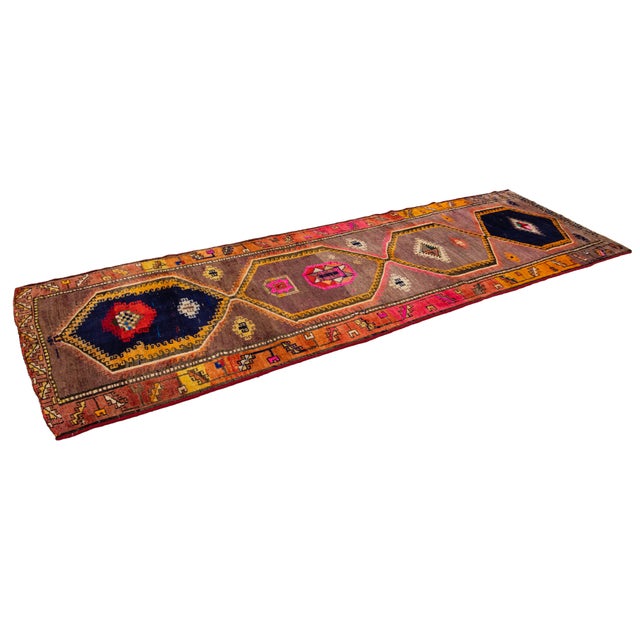 Vintage Tribal Persian Kilim Runner - Handmade Geometric Wool Rug For Sale - Image 9 of 10