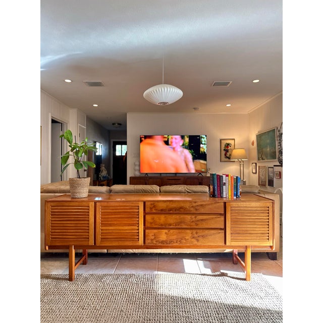 A Rare Scottish “Shetland”sideboard by a.h. McIntosh, Circa 1960s. Featuring Burl Drawers For Sale - Image 9 of 12