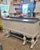 Vintage server painted in a creamy white with a gray top. I chose a color very similar to a Siberian grey cat. The piece...