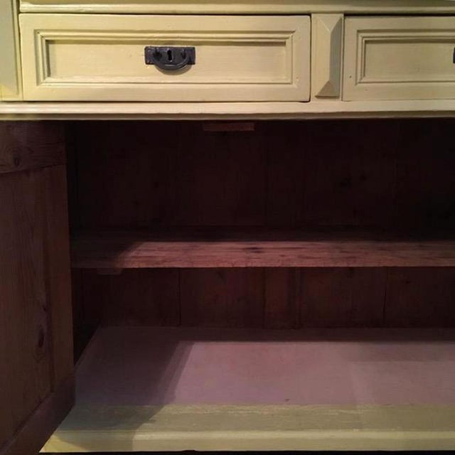 Gray Yellow Wood Buffet with Yellow Glass Shelves, 1850 For Sale - Image 8 of 18