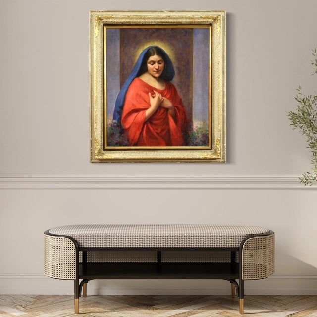 Italian Artist, The Madonna, 1929, Oil on Canvas, Framed For Sale - Image 13 of 16