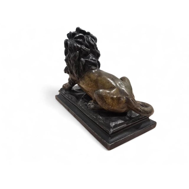 Viennese Cold-Painted Bronze Lion by MR, 19th Century For Sale - Image 10 of 12