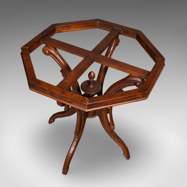 White Vintage Octagonal Tea Table, English, Marble Top, Occasional, Regency Revival For Sale - Image 8 of 12