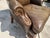 Vintage Ethan Allen Leather Wingback Armchair With Carved Claw Feet For Sale - Image 11 of 12