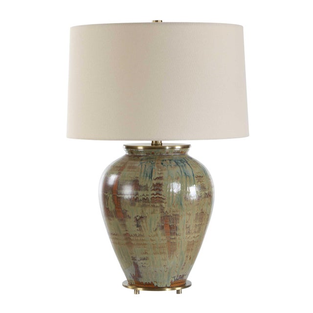 Kenneth Ludwig Chicago Olisa Brown Green Table Lamp For Sale - Image 4 of 6