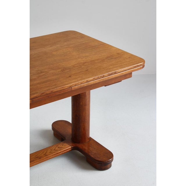 1930s Art Deco Patinated Oak Table, 1930s For Sale - Image 5 of 18