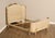 Elegant Antique French Louis XVI Style Full Size Bed Frame Featuring A Cream Painted Finish With Gilt Accents And Hand...