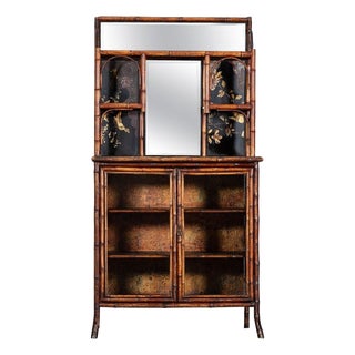 19th Century English Bamboo & Lacquered Chinoiserie Cabinet, 1870 For Sale