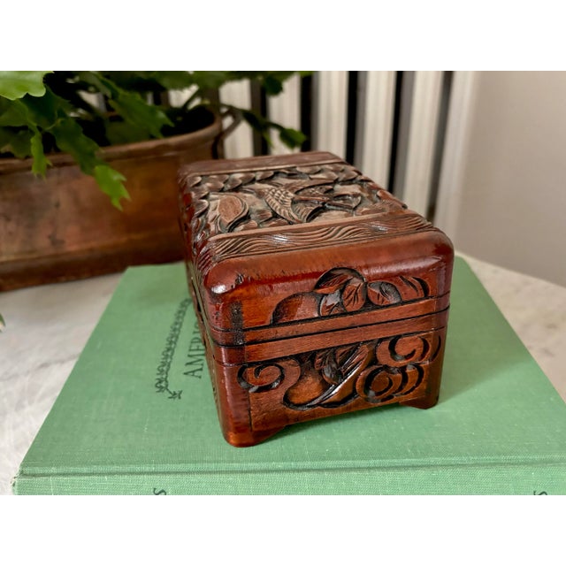 Mid 20th Century Chinese Camphor Wood Dresser Box, Hand Carved For Sale - Image 6 of 7