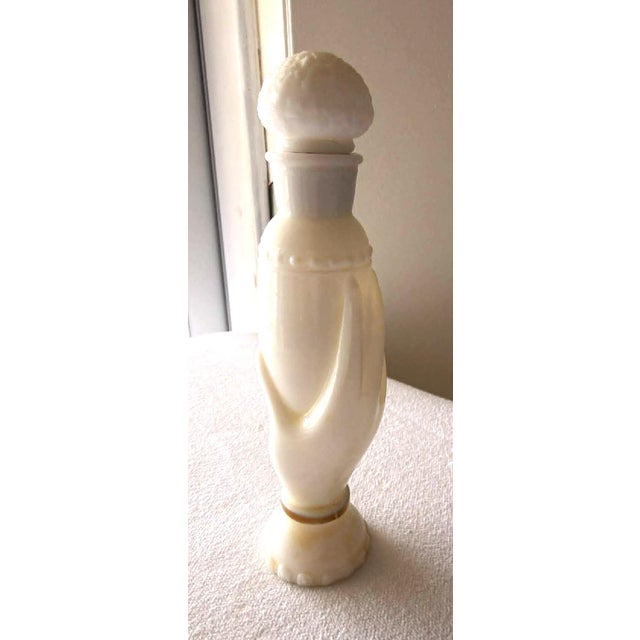 Vintage Avon Elegant Hand Perfume Decanter Bottle Milk Glass For Sale - Image 9 of 9