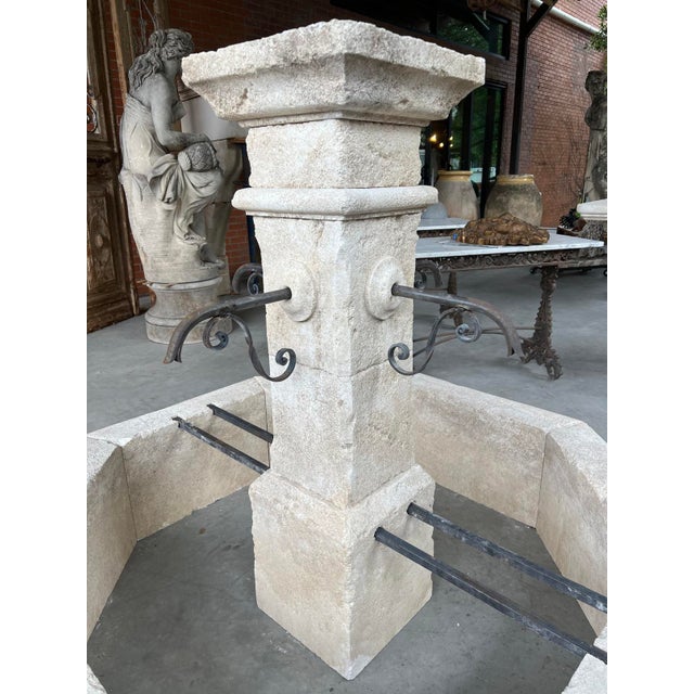 Roquevaire Carved Limestone 4-Spout Center Fountain From Provence, France For Sale - Image 4 of 13