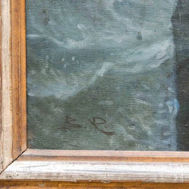 Lady with harp is a modern artwork realized by Symbolist Painter of late 19 Century. Symbolistic painting of a lady with...