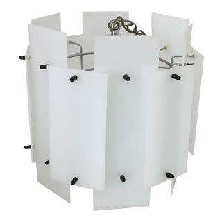 Mid Century Acrylic Panel Swag Pendant Light For Sale